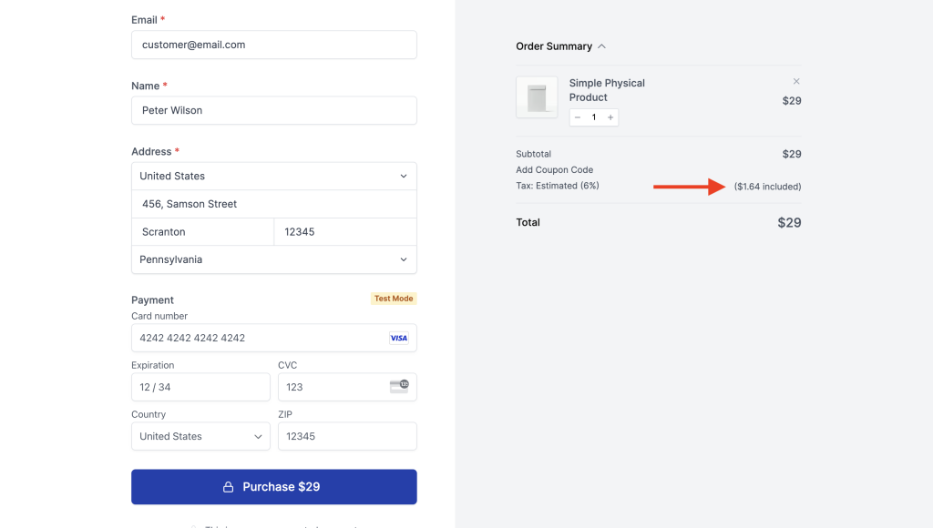 Tax included message is reflected on the checkout